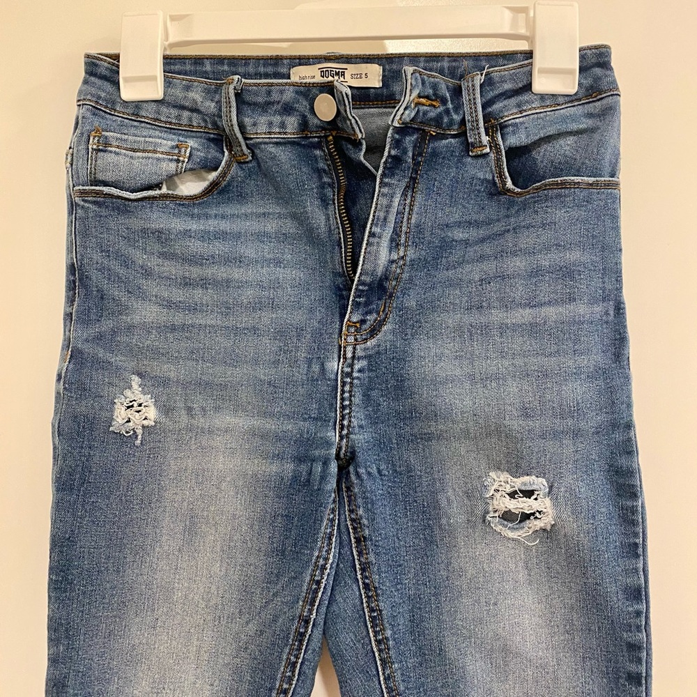 DOGMA High-Rise Distressed Skinny Jeans